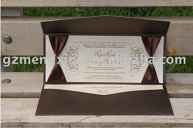 See larger image Coffee Wallet Wedding Invitations With Ribbon PA092