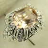 crystal jewelry 925 silver fashion gemstone ring morganite