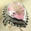 crystal ring 925 silver fashion gemstone ring pink topaz