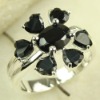 crystal ring 925 silver fashion gemstone ring black onyx