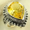 indian ring 925 silver fashion gemstone ring citrine