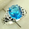 indian ring 925 silver fashion gemstone ring blue topaz