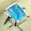 indian ring 925 silver fashion gemstone ring blue topaz