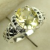 hip hop ring 925 silver fashion gemstone ring citrine