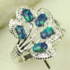 popular jewelry Blue fire opal gemstone ring Sz 7 & 8