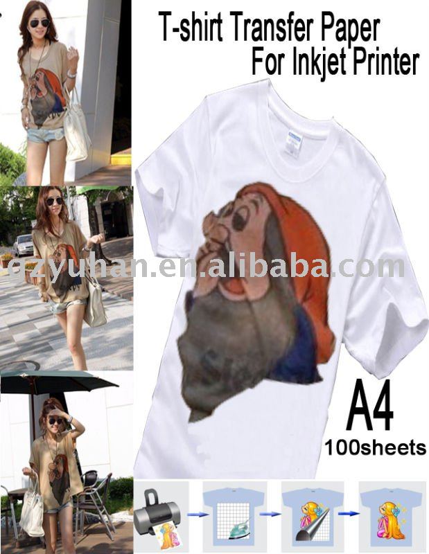A4 T-shirt transfer paper for Inkjet Printer