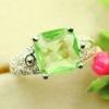 Wholesale Popular Jewelry green quartz gemstone ring