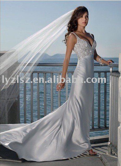 2011 NEW STYLE HY2088 sexy v neck beach wedding dress