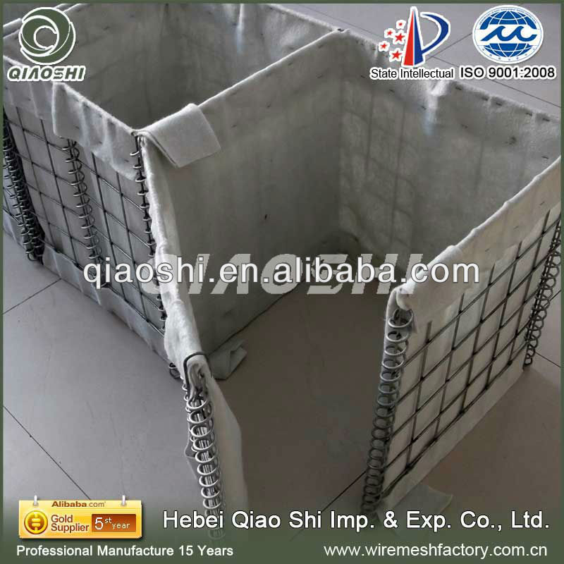 Hesco Bastion with grey geotextile