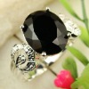 costume jewelry 925 silver fashion Gemstone ring Black onyx