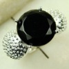 costume jewelry 925 silver hot sale Gemstone ring Black onyx