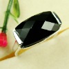 charm jewelry 925 silver Gemstone ring Black onyx