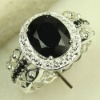 lidian style charm jewelry 925 silver Gemstone ring Black onyx