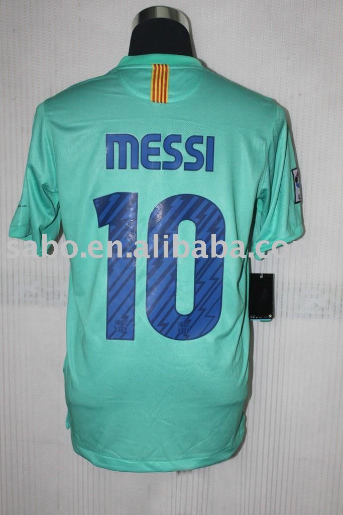 messi barcelona shirt. 10/11 Barcelona Away Green
