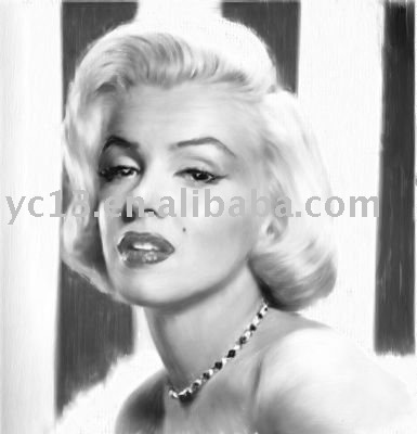 Black and white portrait oil paintings