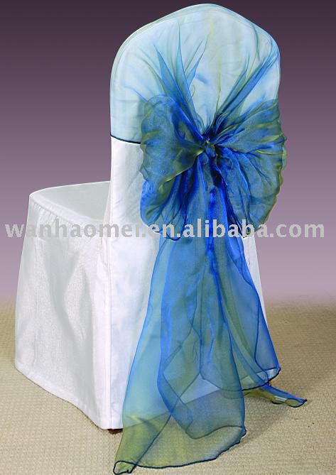 White Chair cover with organza sash LLC014 for hotel wedding party 100 