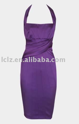DJ465 Halter column gown purpleblue dresses with flowers