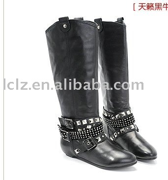 Black Flat Knee High Boots For Women