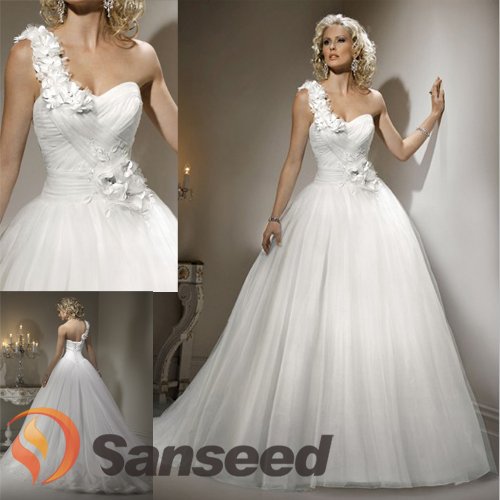 one shoulder ball gown wedding dresses