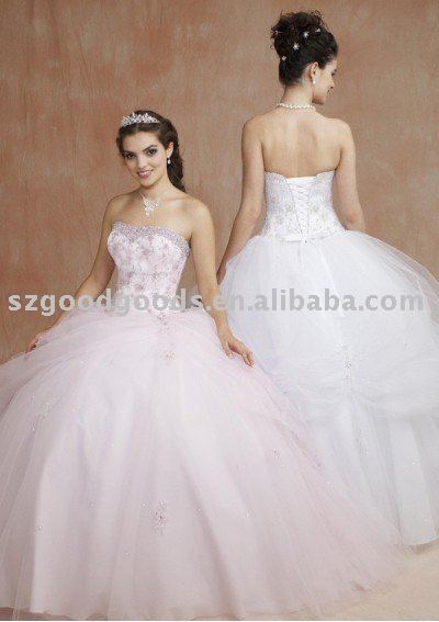Ball Gown Strapless Tulle prom dresses wedding dresses GEDP0503 