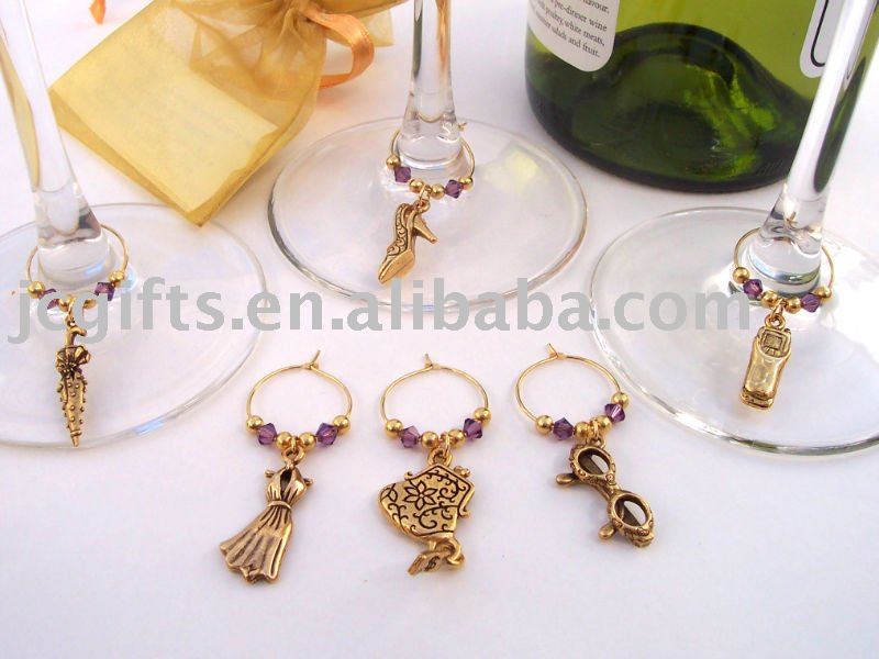 Wine Glass Charms goblet charm valentine ornament dinner table decoration