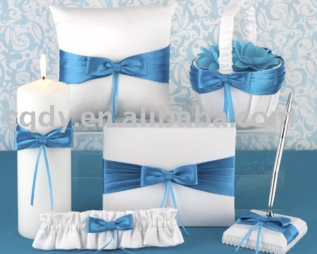 Blue Bow Wedding decoration Best Price Wedding candles Ocean Color Wedding