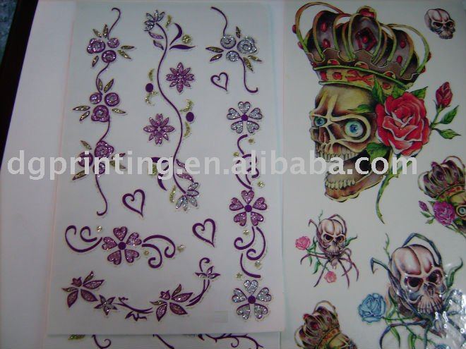 skin tattoo. colorful skin tattoo sticker