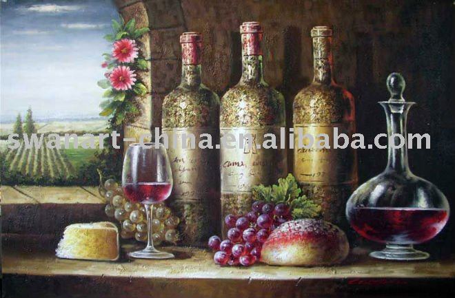 bottle metallic bottles glass wine look painting painting