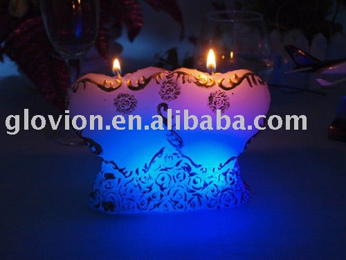 See larger image Heart shaped led wedding candle