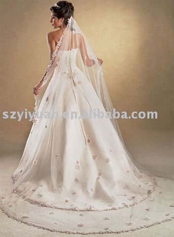 2011 new style embroider lace long bridal wedding veil