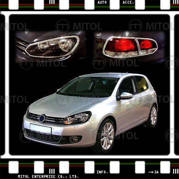 For Volkswagen Golf 6 Chrome Head Lamp Rim Frame Cover