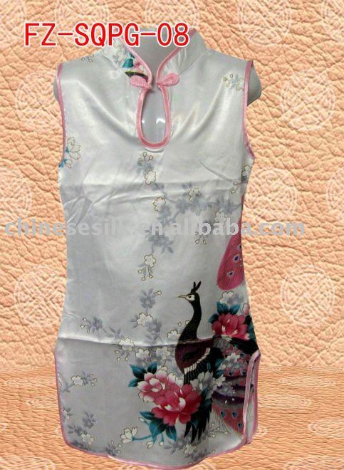 Chinese style silk girl's cheongsam dressQiPao style skirt children 