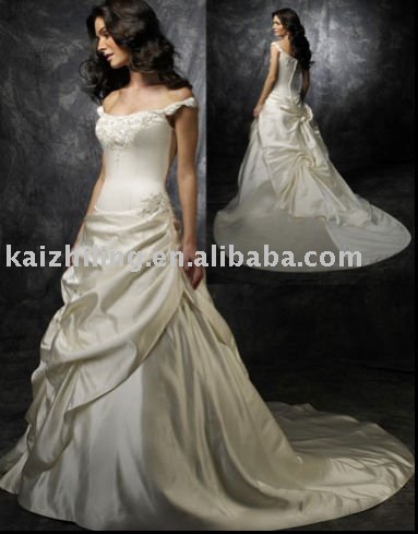 New lace applique puffy wedding dress bride gown bridal dress