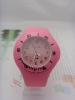 barato el precio de silicona de color rosa mujer reloj deportivo