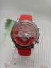 barata banda roja de silicona Watch