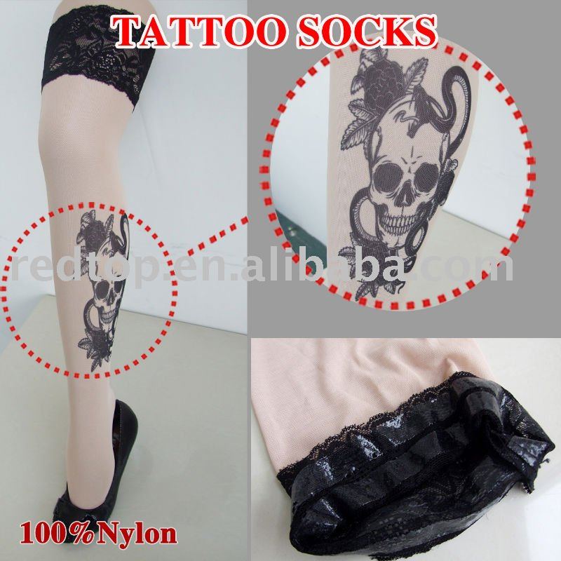 New arrival ecofriendly women's tattoo sockleg stocking sleeve