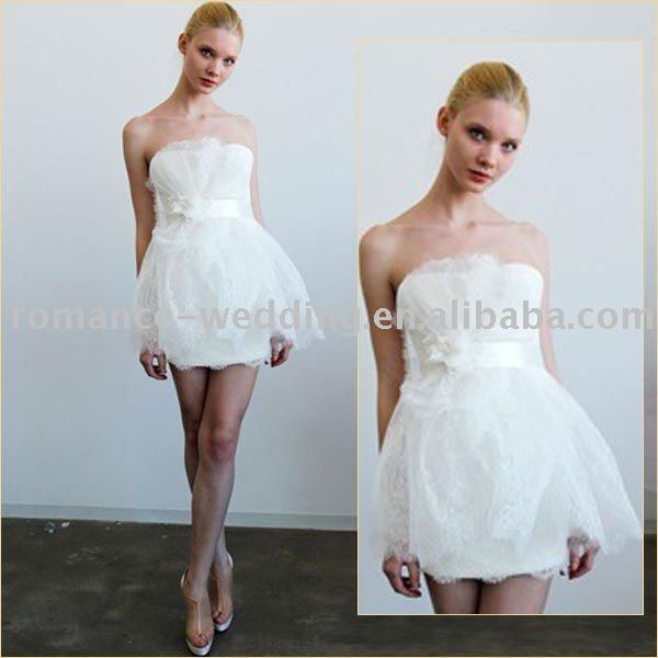 Ar0346 Nice Belted Lace Petite Mini Bridal Dresses