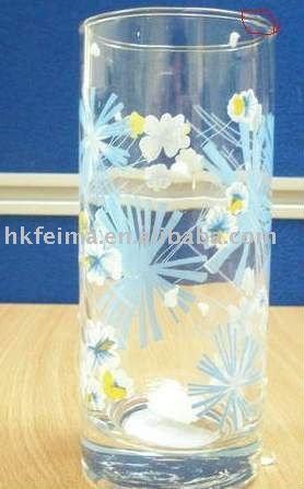 painting glass. Hand-painting glass tumbler