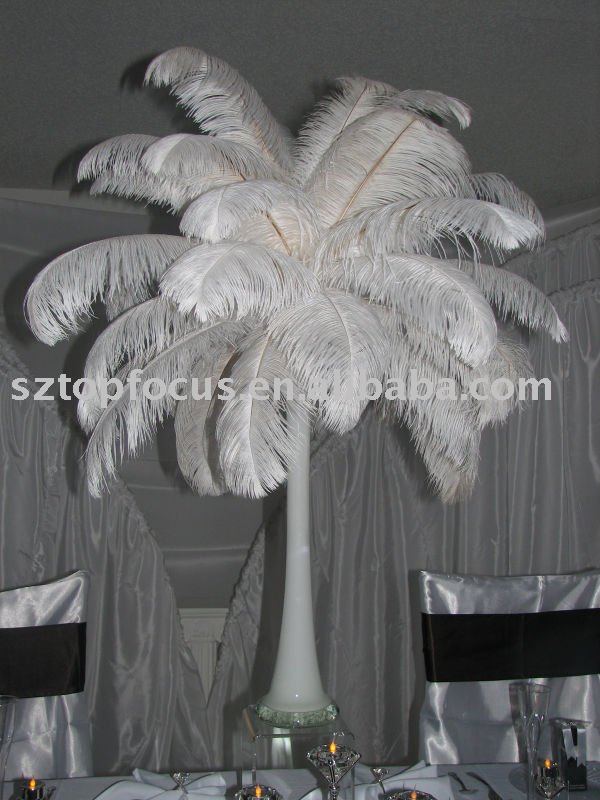 purple Ostrich Feather wedding table centerpiece decoration