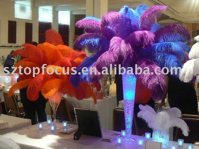 See larger image COLOURED OSTRICH FEATHERS FOR WEDDING CENTERPIECE