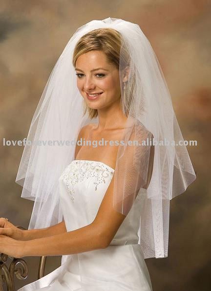 Simple Twolayer Cut Edge Bridal Wedding Veils 2011
