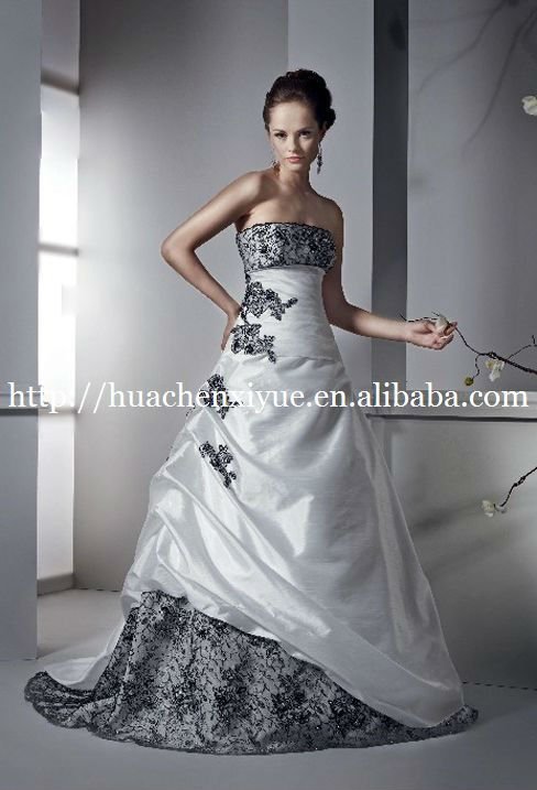 new arrival black lace backless wedding dress 2011