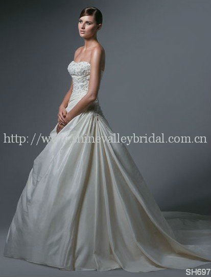 SH697 Beading Lace Puffy Wedding Dress