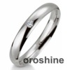 GR190-anillo de bodas en oro blanco de 14k