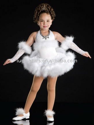 professional charming children white swan ballet dance party costume