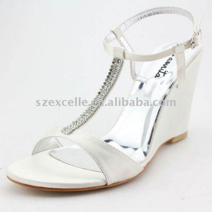 2012 newest elegant white bridal wedding wedge heels