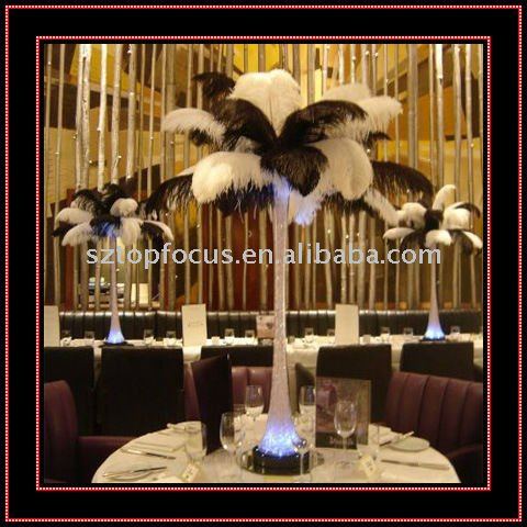 White Ostrich Feathers Wedding Centerpiece Wholesale