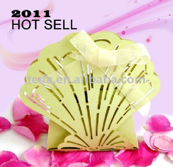 2011 green seashell favor box for wedding dating party birthday use for