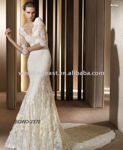 Elegant lace long sleeve Wedding Dress SGWD2370