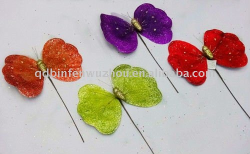 Christmas Lighted Artificial Butterfly Crafts Decoration for Tree